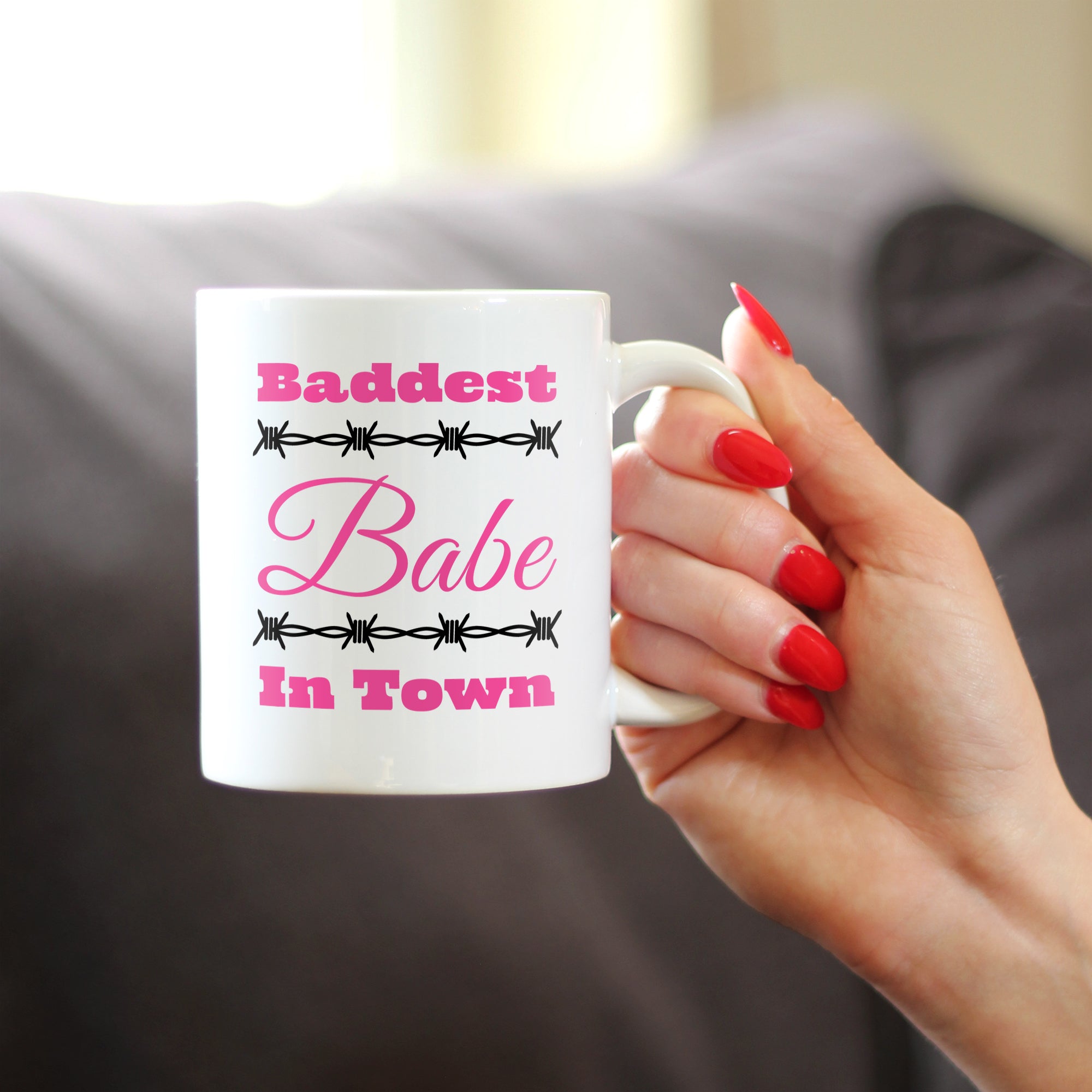 Baddest Babe Coffee Mug Gifts for Women with Attitude White Ceramic Coffee Cup