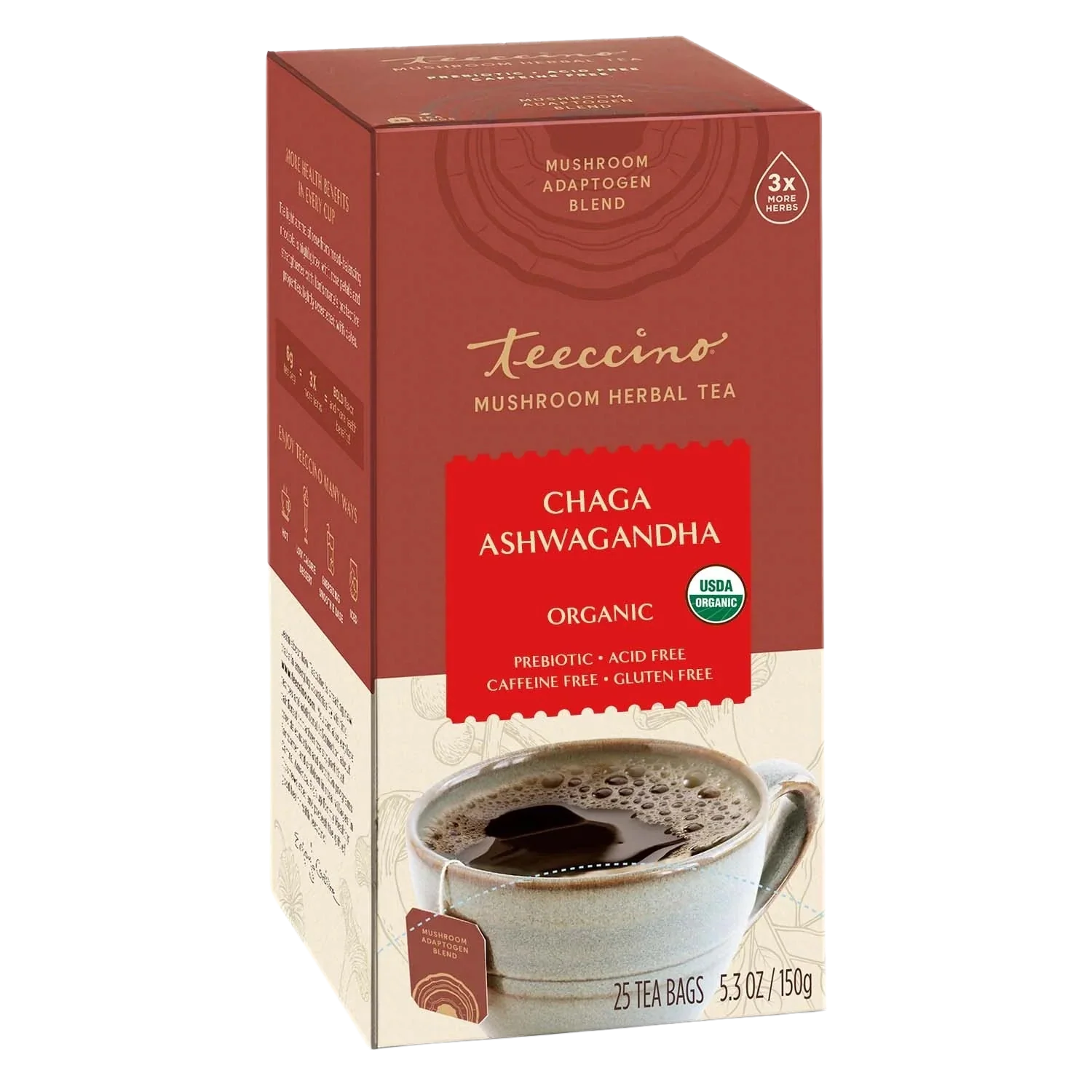 Chaga Ashwagandha Butterscotch Cream Mushroom Herbal Tea