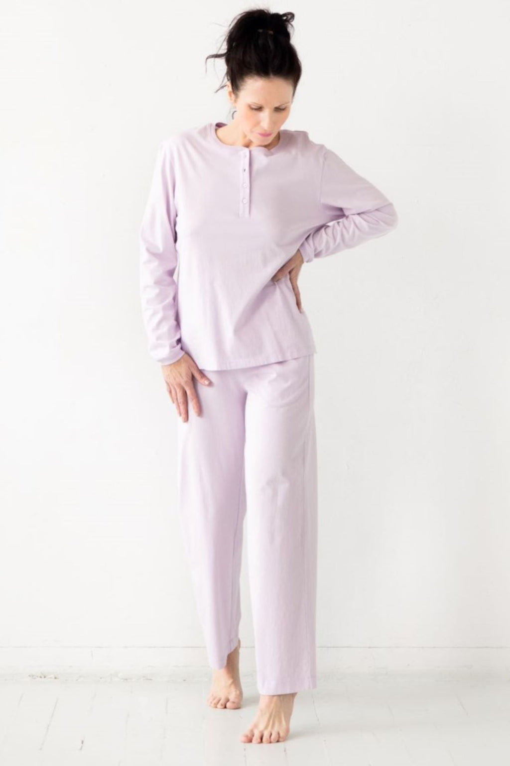 Straight Leg Pants in Pima Cotton