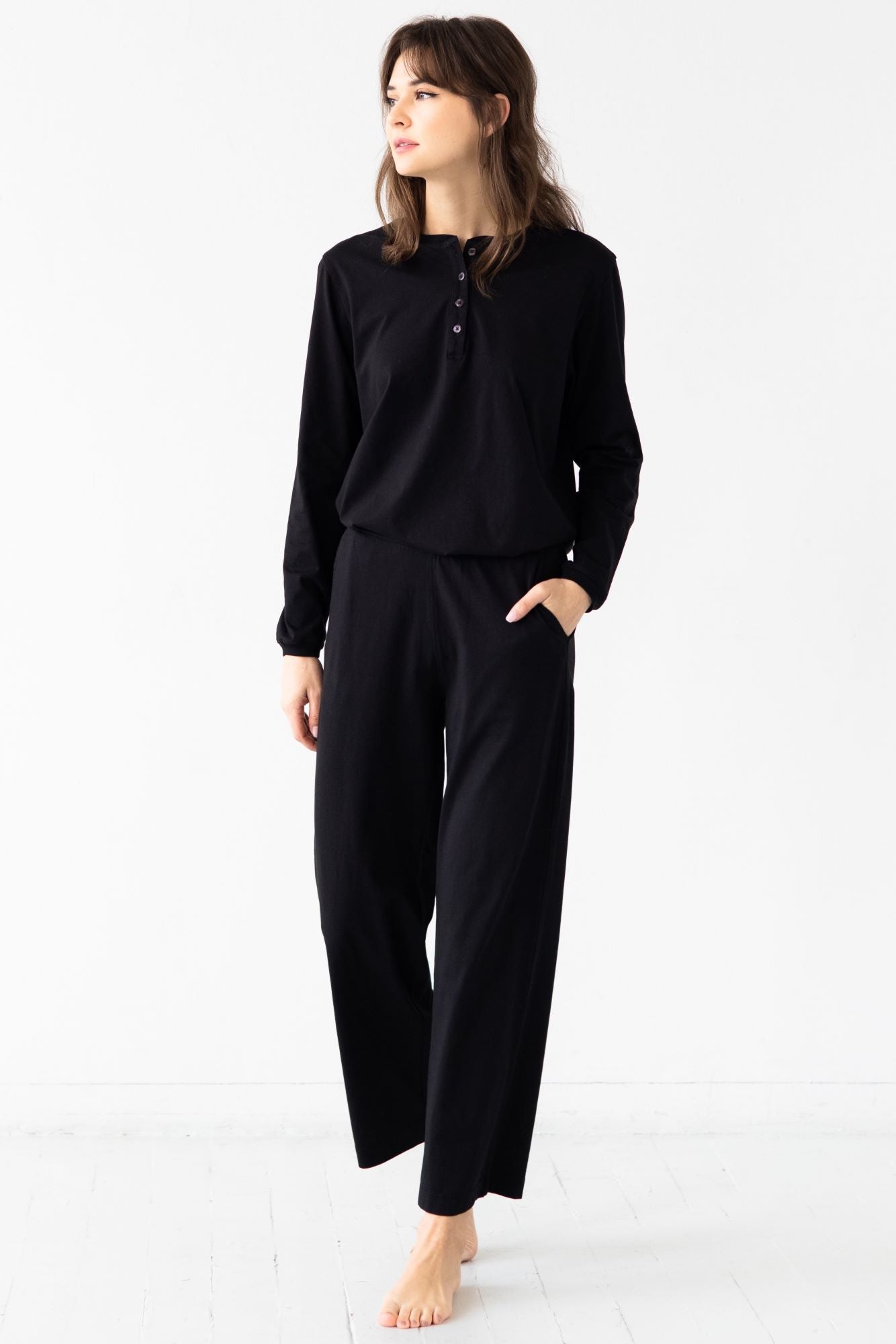 Straight Leg Pants in Pima Cotton