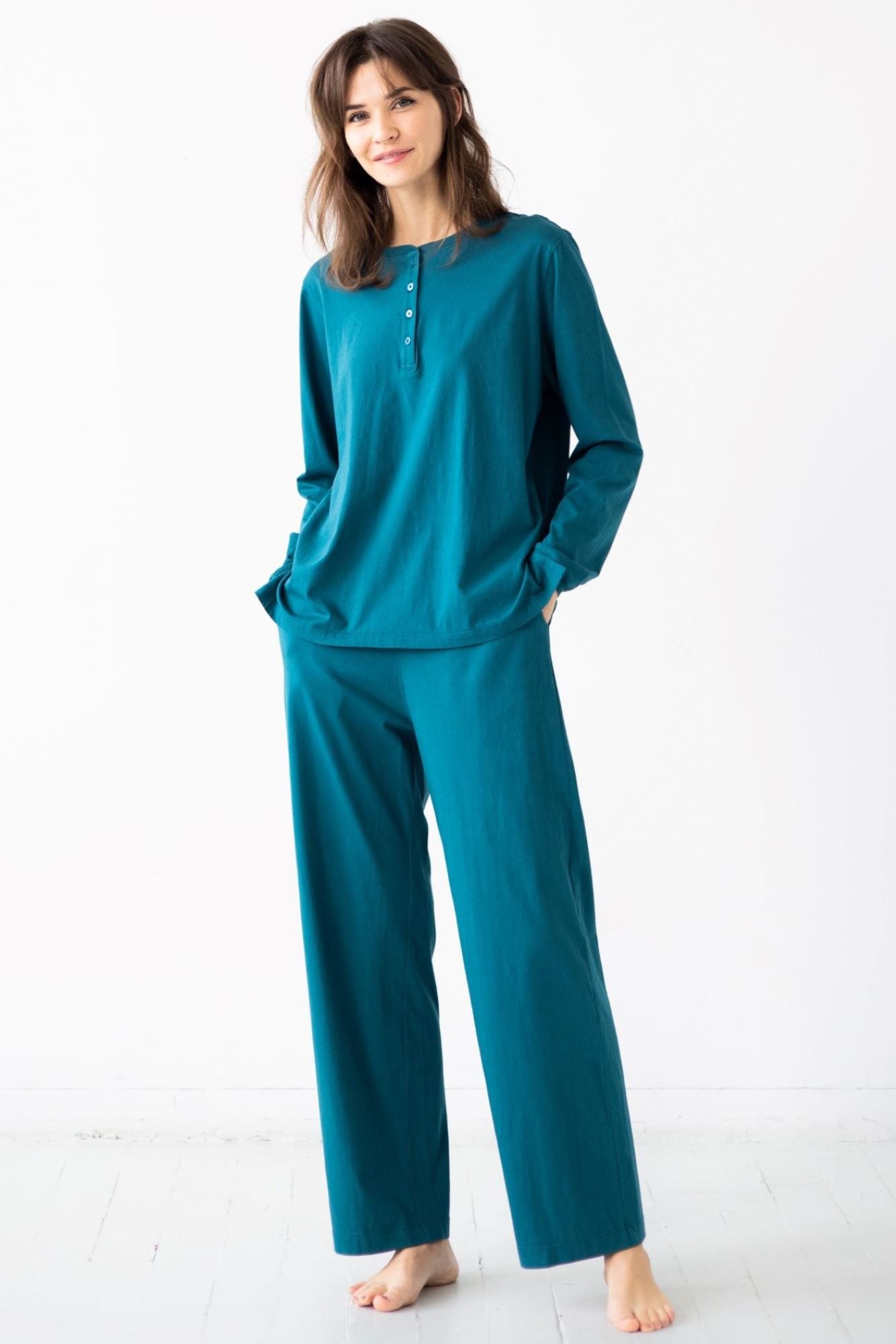 Straight Leg Pants in Pima Cotton