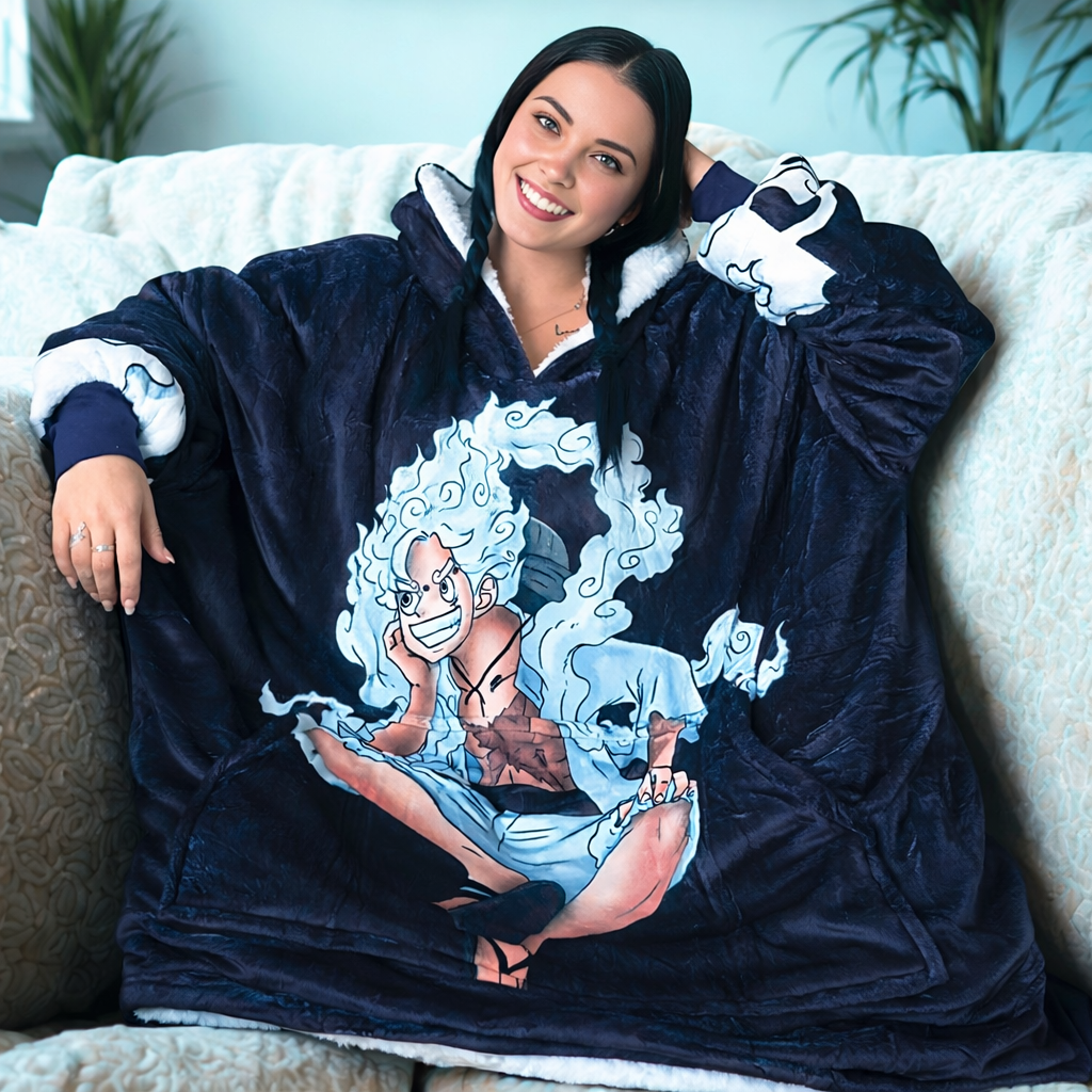 Wearblee Blanket I Gear 5 Luffy One Piece Wearable Blanket Hoodie for Kids & Adults | OLM Toys
