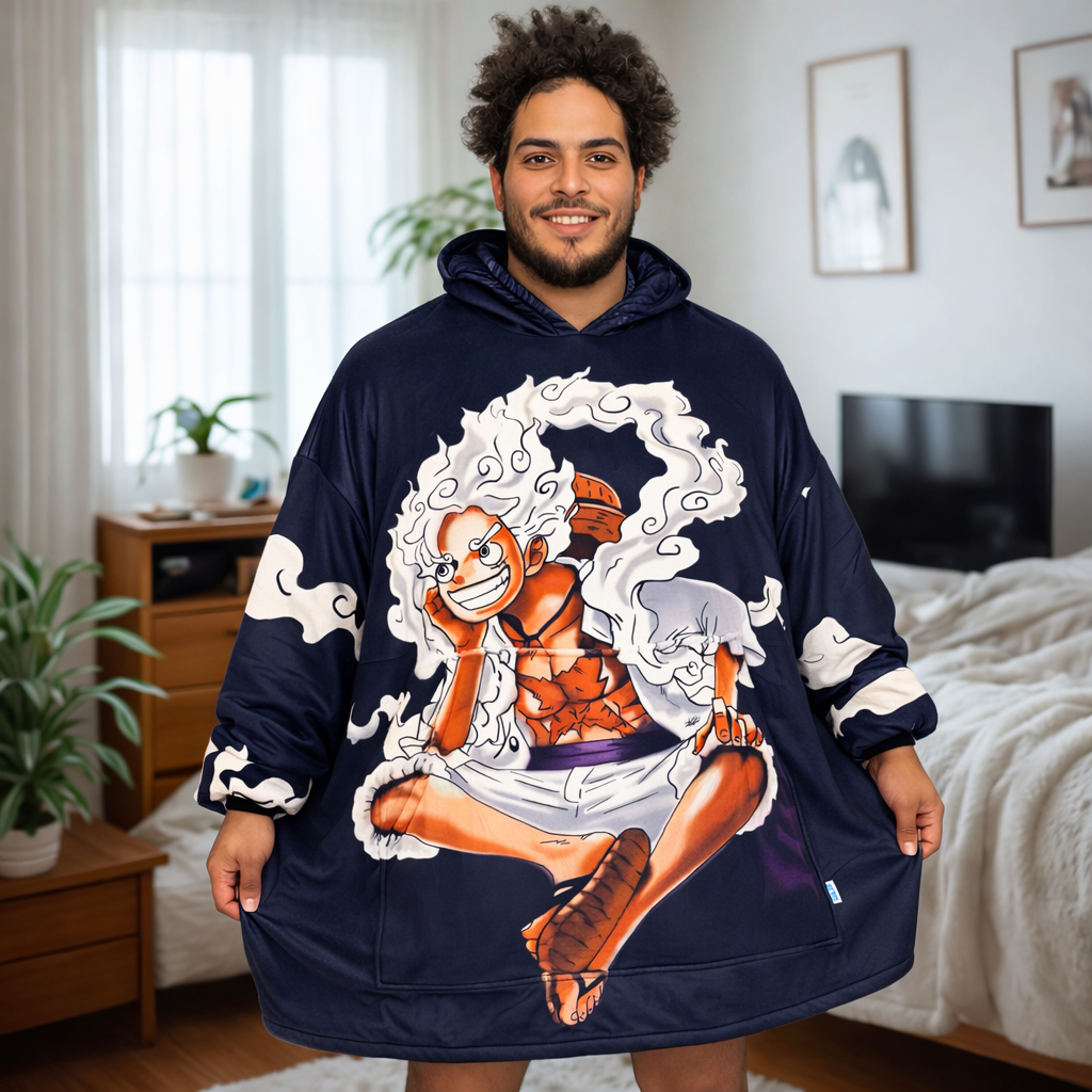 Wearblee Blanket I Gear 5 Luffy One Piece Wearable Blanket Hoodie for Kids & Adults | OLM Toys