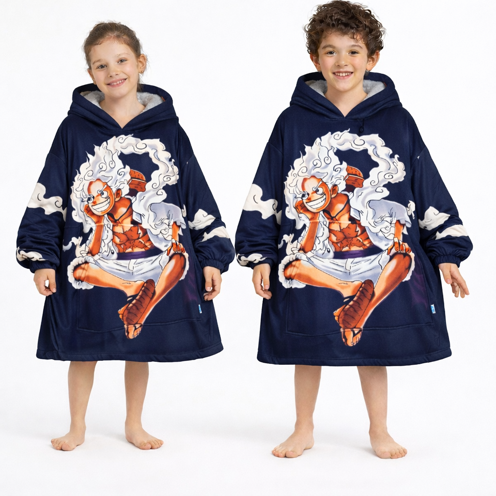 Wearblee Blanket I Gear 5 Luffy One Piece Wearable Blanket Hoodie for Kids & Adults | OLM Toys