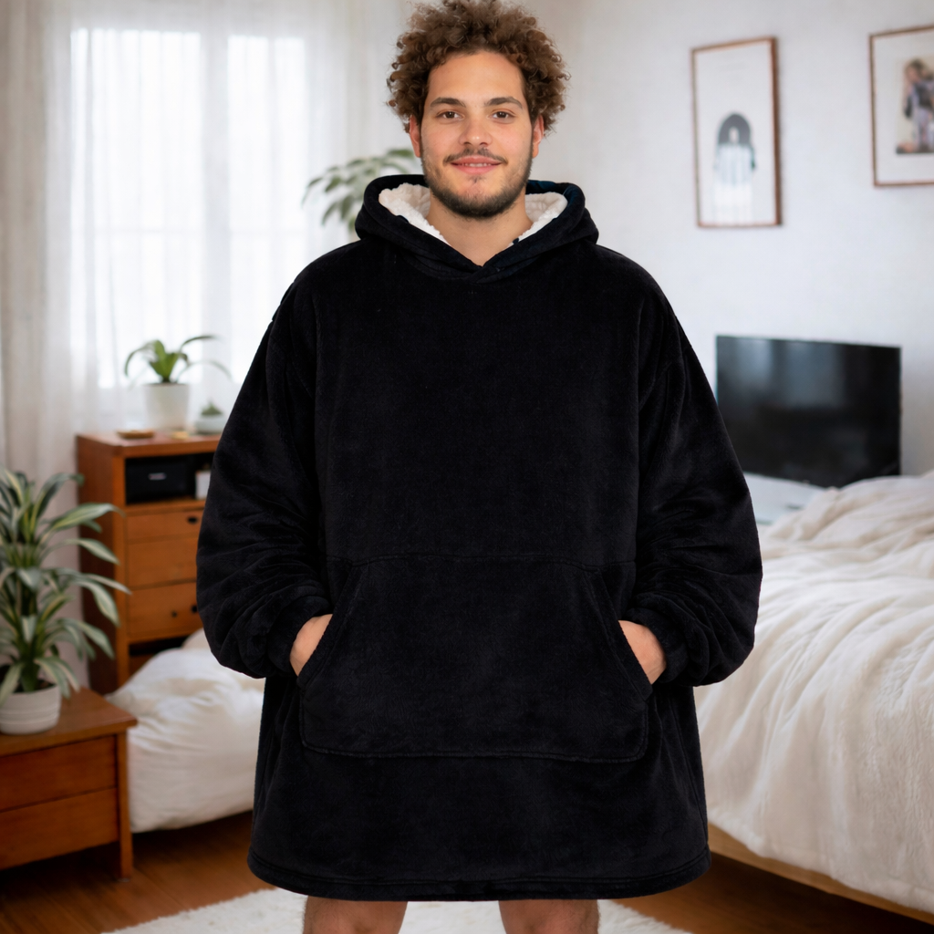 Wearable Blanket I Sherpa Blanket Hoodie oversize for Kids & Adults | OLM Toys