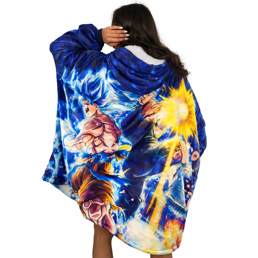 Wearable Blanket I Dragon ball Z  Wearable Blanket Hoodie for Kids & Adults
