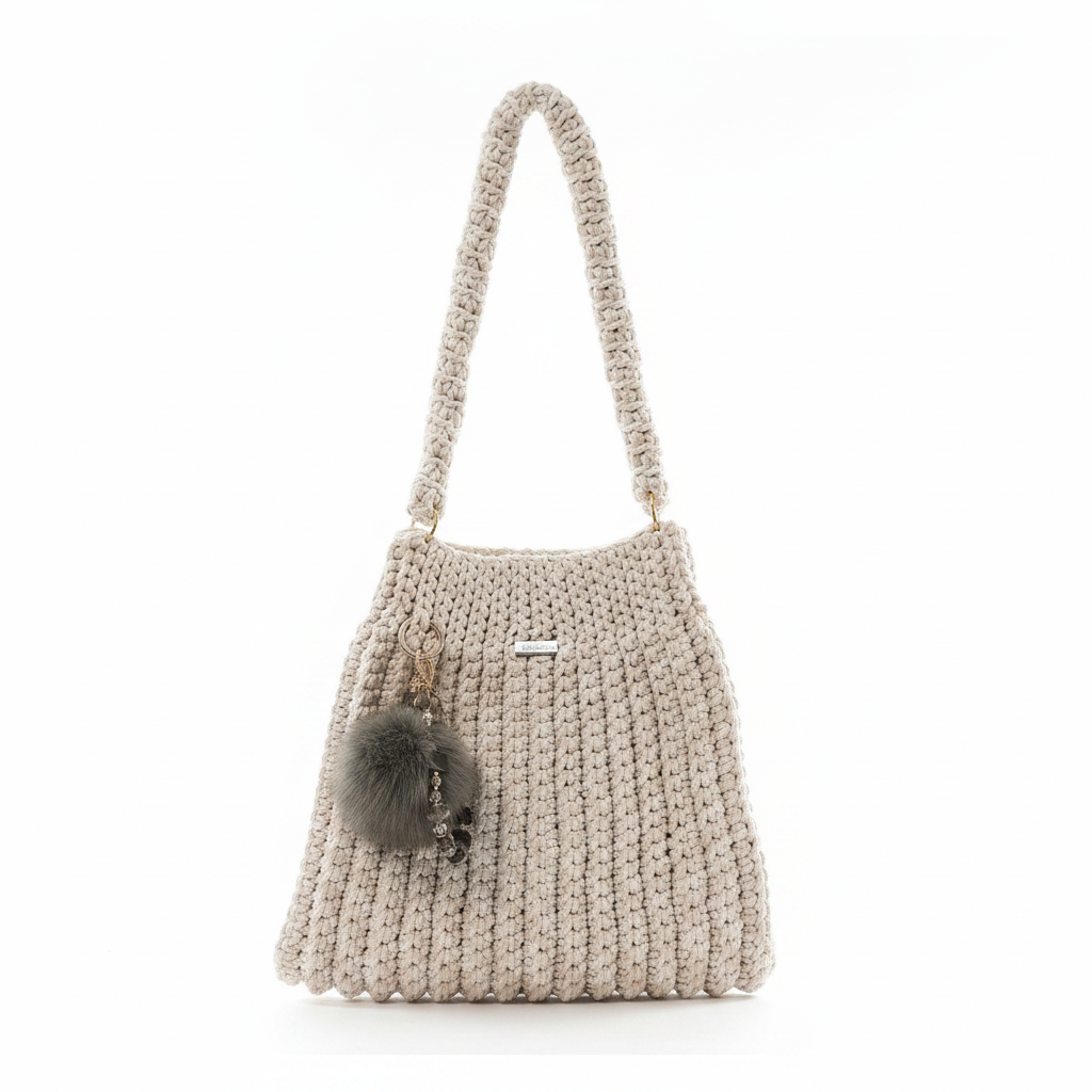 Cream Charm Crochet Bag