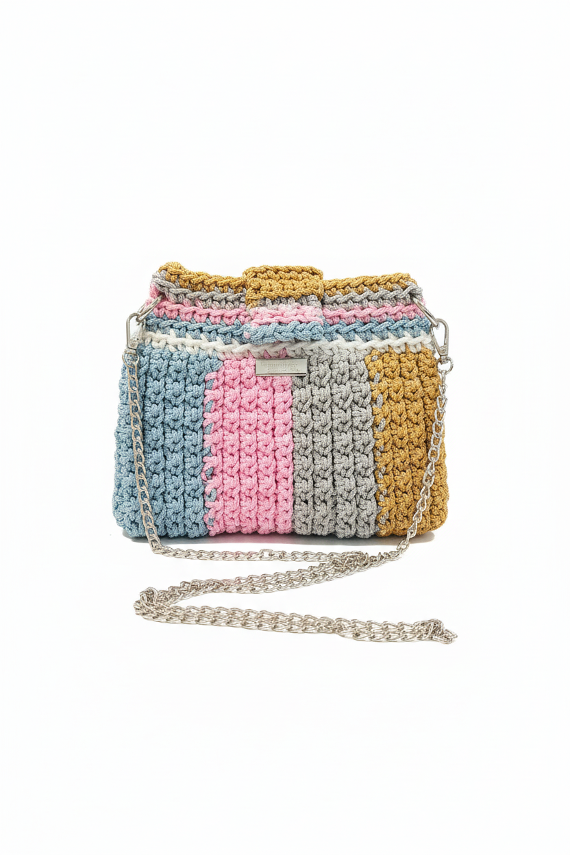 Crochet Handbag - White Background