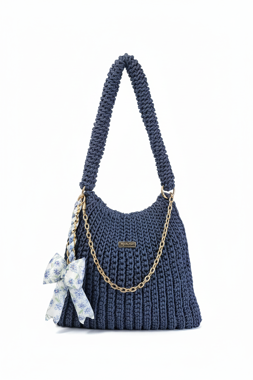 Coastal Crochet Hobo Bag
