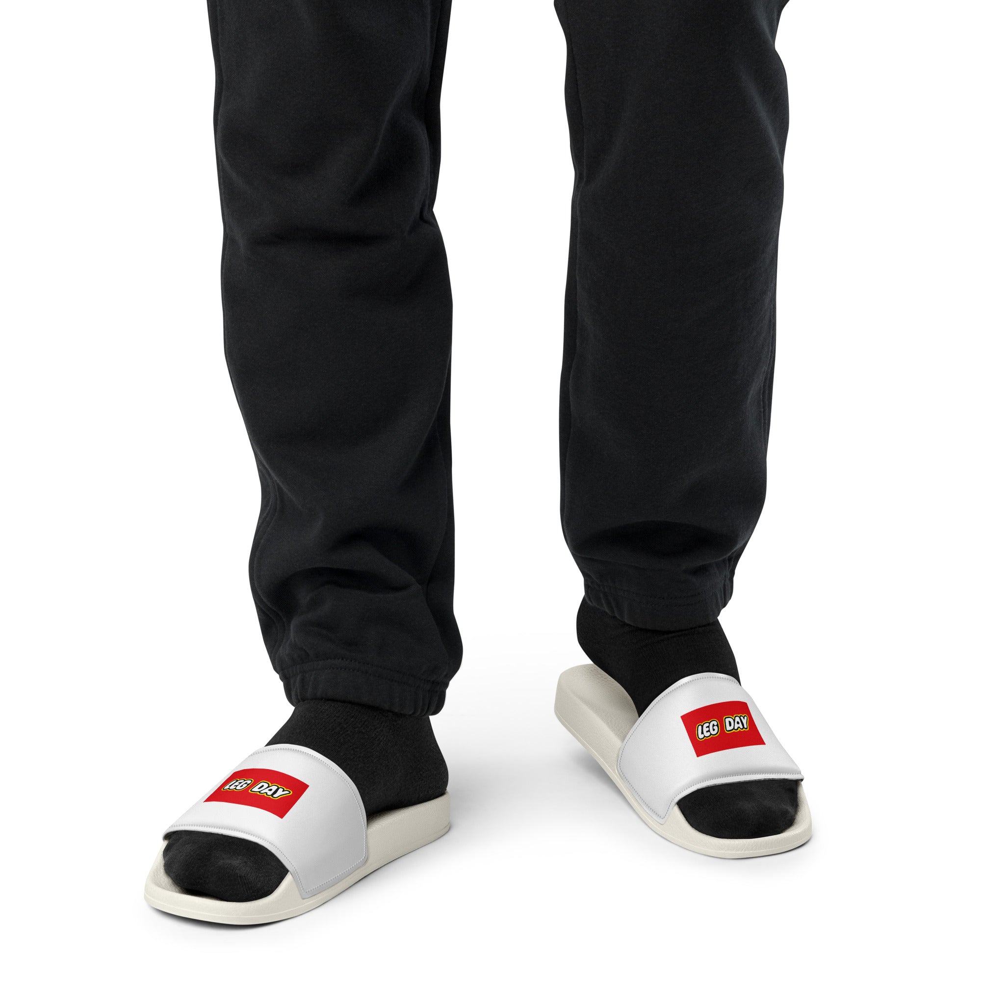 Men’s 'LEG DAY' slides - casual everyday post gym recover house shoe