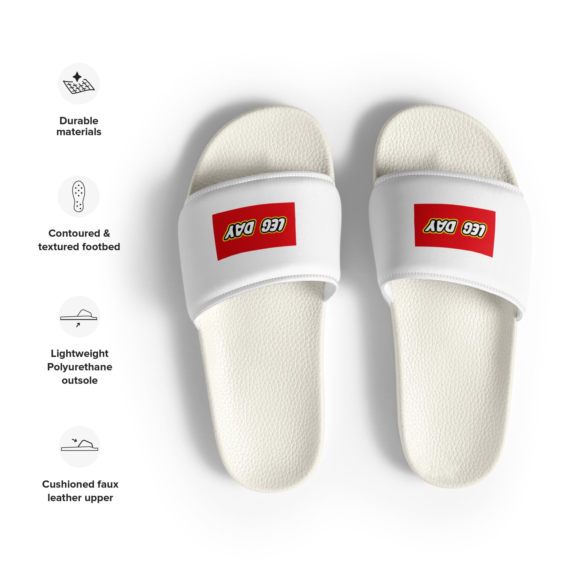 Men’s 'LEG DAY' slides - casual everyday post gym recover house shoe