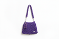 Purple Crochet Shoulder Bag - White Background