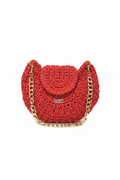 Red Crochet Purse - White Background